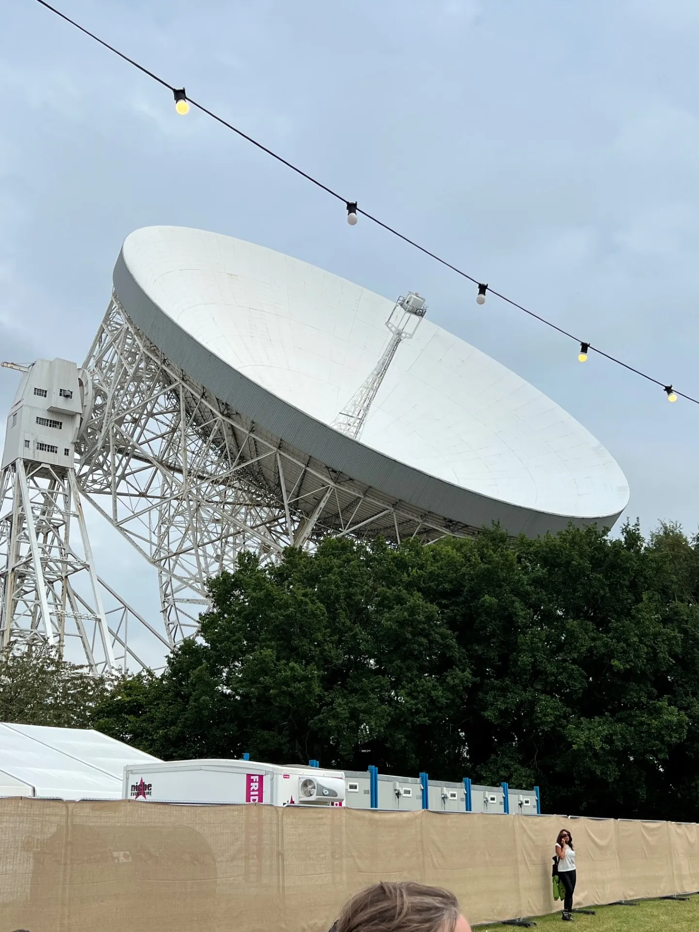 Large white satellite dish